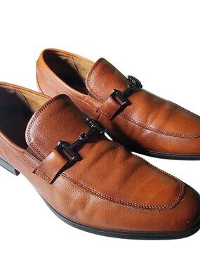 Size 10 Zaffiro Moc Toe Bit Loafer Florsheim Cognac Brown Shoes Mens Slip On Med